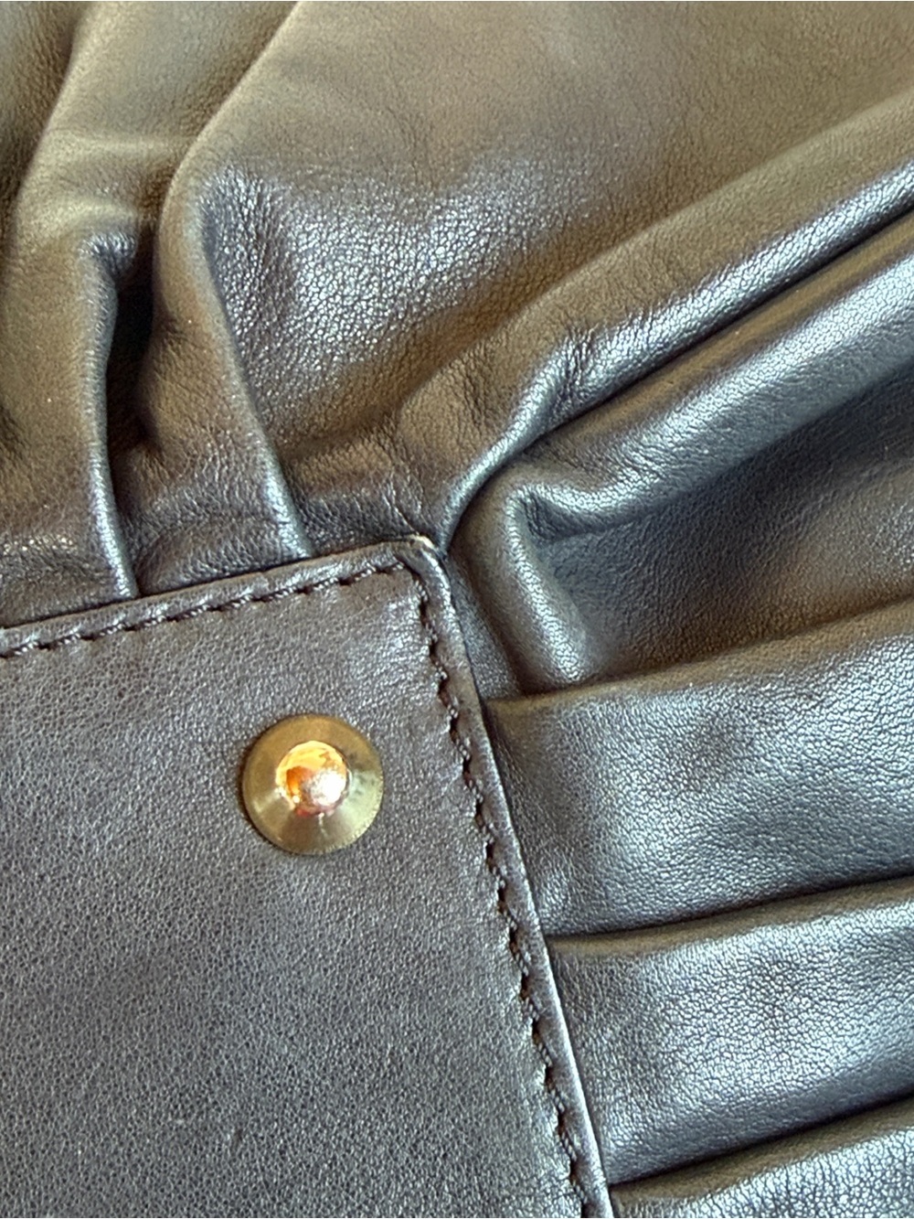 KALLISTÉ Large Soft Black Pleated Leather Tote! Made in Italy! Roomy! - Picture 8 of 15